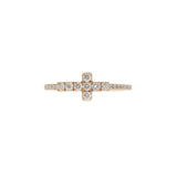 18KT Rose Gold Diamond Cross Ring