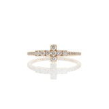 18KT Rose Gold Diamond Cross Ring