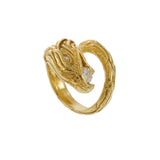 18KT Yellow Gold Vintage Eagle Wrap Diamond Ring