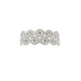 18KT White Gold Double Row Halo Diamond Band