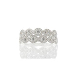 18KT White Gold Double Row Halo Diamond Band