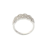 18KT White Gold Double Row Halo Diamond Band