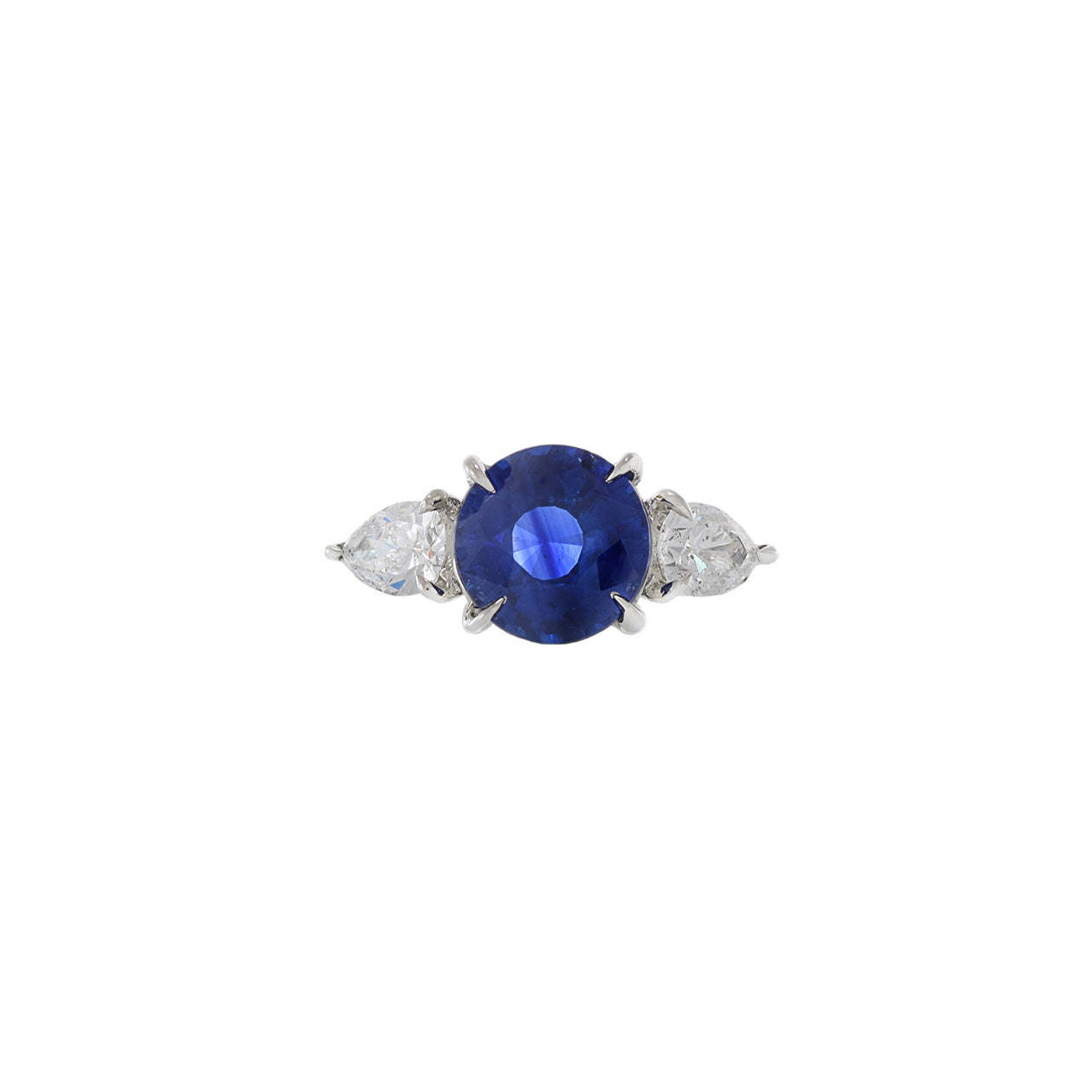 Platinum 3.64CT Ceylon Blue Sapphire and Diamond Ring