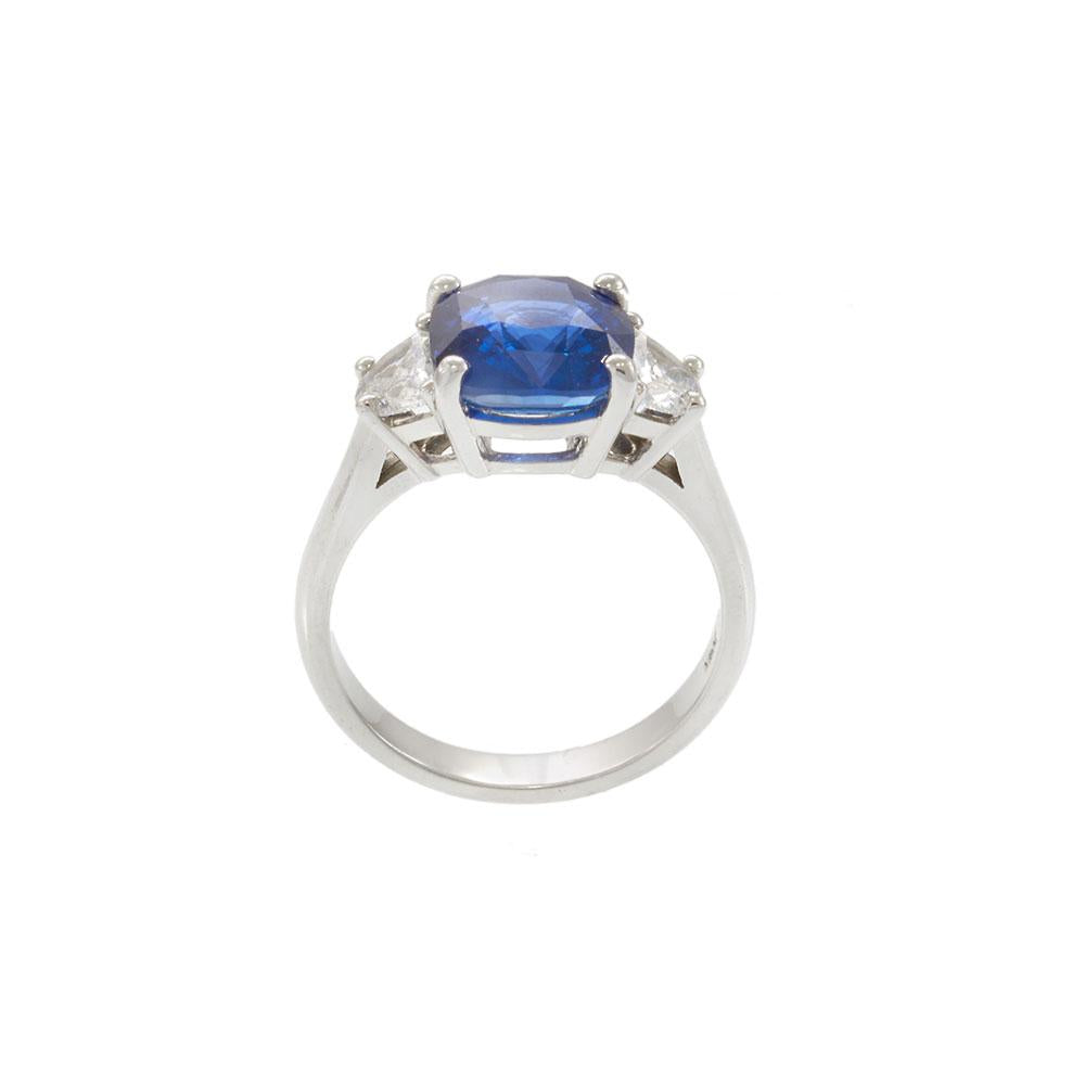 18KT White Gold Ceylon Sapphire and Diamond Ring