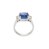 18KT White Gold Ceylon Sapphire and Diamond Ring