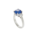 18KT White Gold Ceylon Sapphire and Diamond Ring
