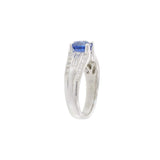 18KT White Gold Sapphire and Diamond Ring