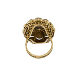 14KT Yellow Gold Antique Victorian Blue Enamel and Diamond Ring