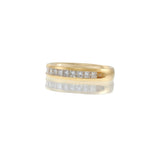 14KT Yellow Gold Princess Cut Diamond Channel Band