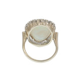 14KT White Gold Opal Diamond Ring