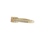 Filigree Yellow Sapphire and Diamond Ring in 14KT Yellow Gold