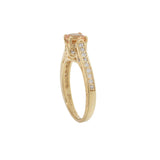 Filigree Yellow Sapphire and Diamond Ring in 14KT Yellow Gold