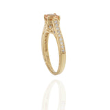 Filigree Yellow Sapphire and Diamond Ring in 14KT Yellow Gold