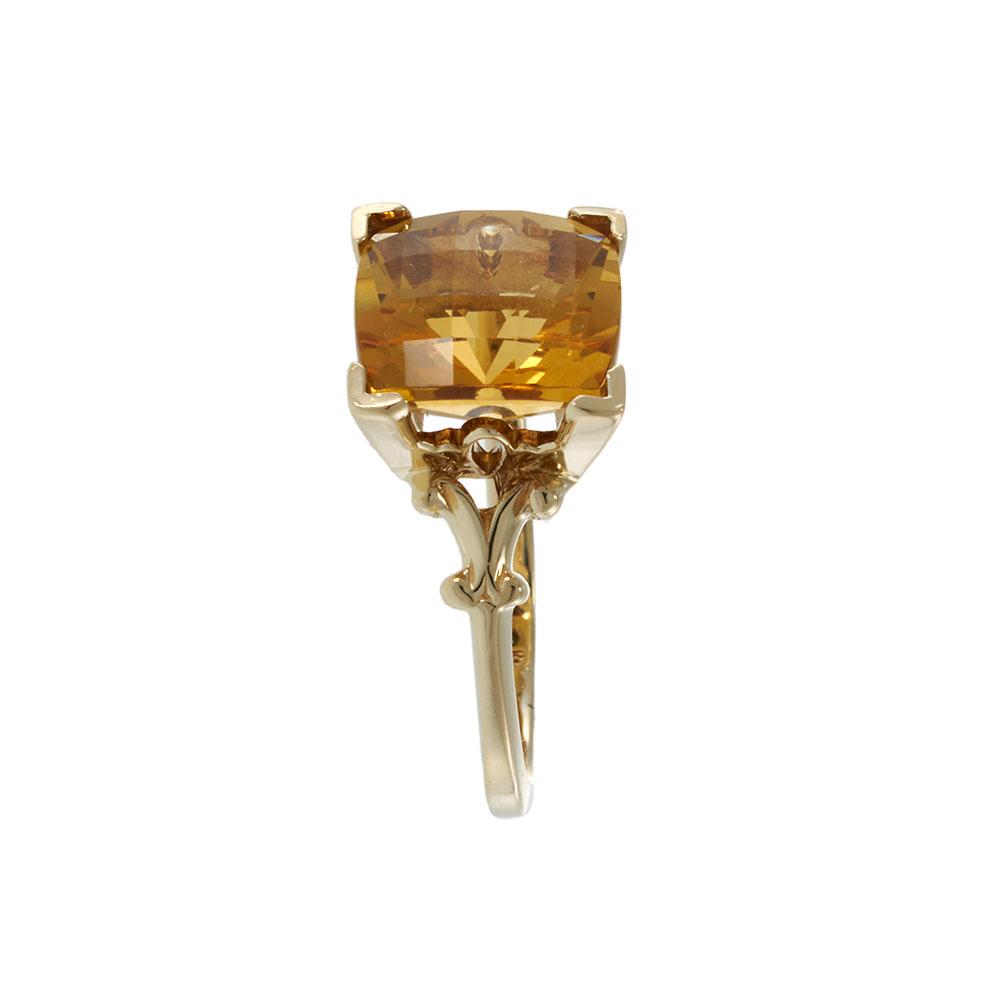 Retro Era Citrine Ring in 14KT Yellow Gold