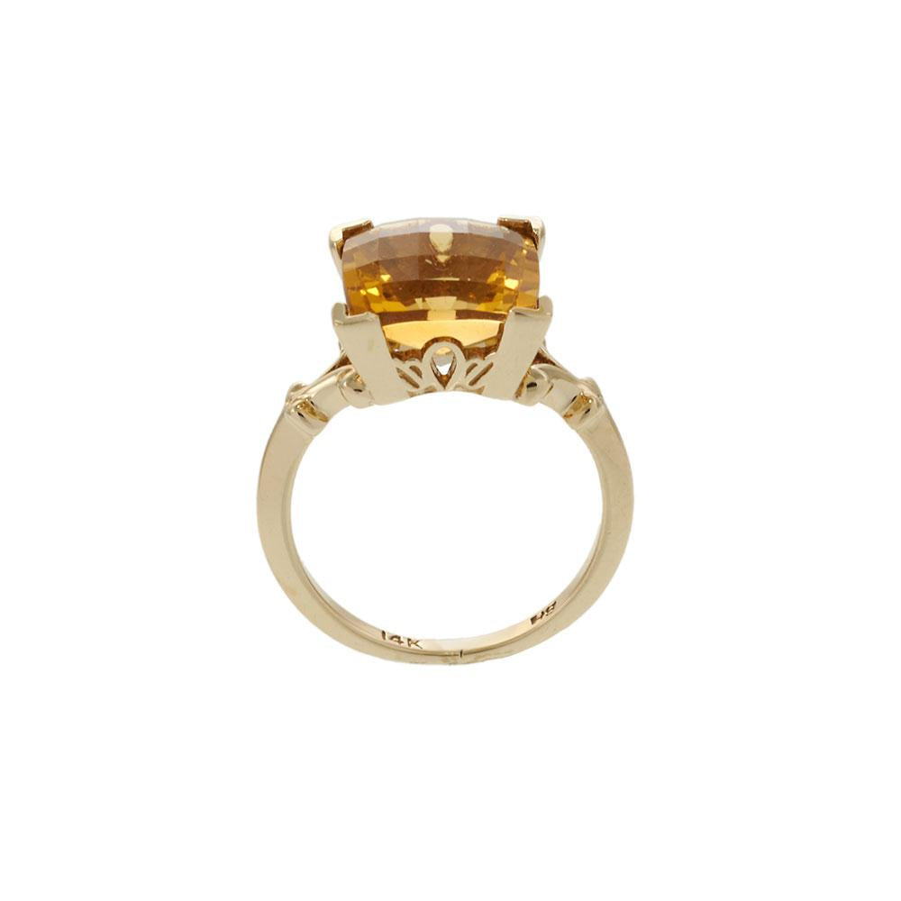 Retro Era Citrine Ring in 14KT Yellow Gold