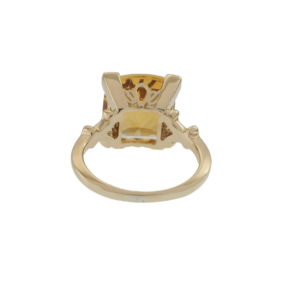 Retro Era Citrine Ring in 14KT Yellow Gold