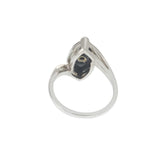 Vintage Art Deco 10KT White Gold Marquise Onyx and Diamond Ring