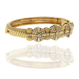 Estate 18KT Yellow Gold Diamond Bangle with Twisted Rope Detail