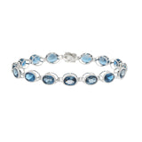 4KT White Gold Oval London Blue Topaz Bracelet