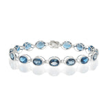 4KT White Gold Oval London Blue Topaz Bracelet