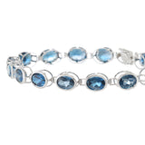 4KT White Gold Oval London Blue Topaz Bracelet