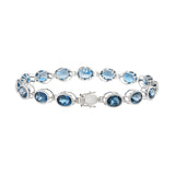 4KT White Gold Oval London Blue Topaz Bracelet