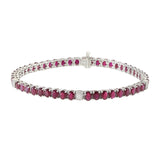 18KT White Gold Ruby and Diamond Tennis Bracelet