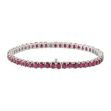 18KT White Gold Ruby and Diamond Tennis Bracelet