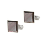 Sterling Silver Square Grey Mother of Pearl Cufflinks