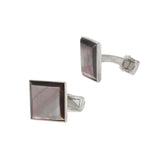 Sterling Silver Square Grey Mother of Pearl Cufflinks