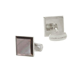 Sterling Silver Square Grey Mother of Pearl Cufflinks