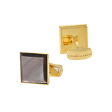 18KT Gold Vermeil Square Cufflinks with Grey Mother of Pearl