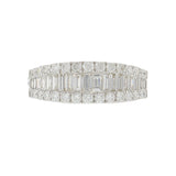 18KT White Gold Round & Baguette Diamond Band
