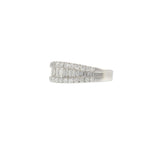 18KT White Gold Round & Baguette Diamond Band