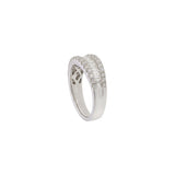 18KT White Gold Round & Baguette Diamond Band