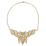 Victorian 18KT White and Yellow Gold Diamond Butterfly Necklace