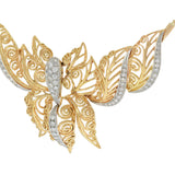 Victorian 18KT White and Yellow Gold Diamond Butterfly Necklace