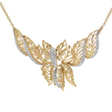 Victorian 18KT White and Yellow Gold Diamond Butterfly Necklace