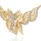 Victorian 18KT White and Yellow Gold Diamond Butterfly Necklace