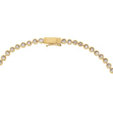 18KT Yellow Gold Bezel Set Graduated Diamond Tennis Necklace