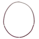 18KT White Gold Ruby and Diamond Tennis Necklace