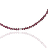 18KT White Gold Ruby and Diamond Tennis Necklace