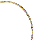 18KT Yellow Gold Multicolor Sapphire and Diamond Tennis Necklace