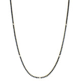 18KT Yellow Gold 32" Inch Blue Sapphire Tennis Necklace