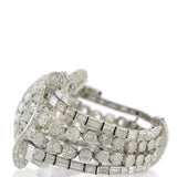 Vintage Retro Platinum and Diamond Cuff Bracelet, 60CT-TW