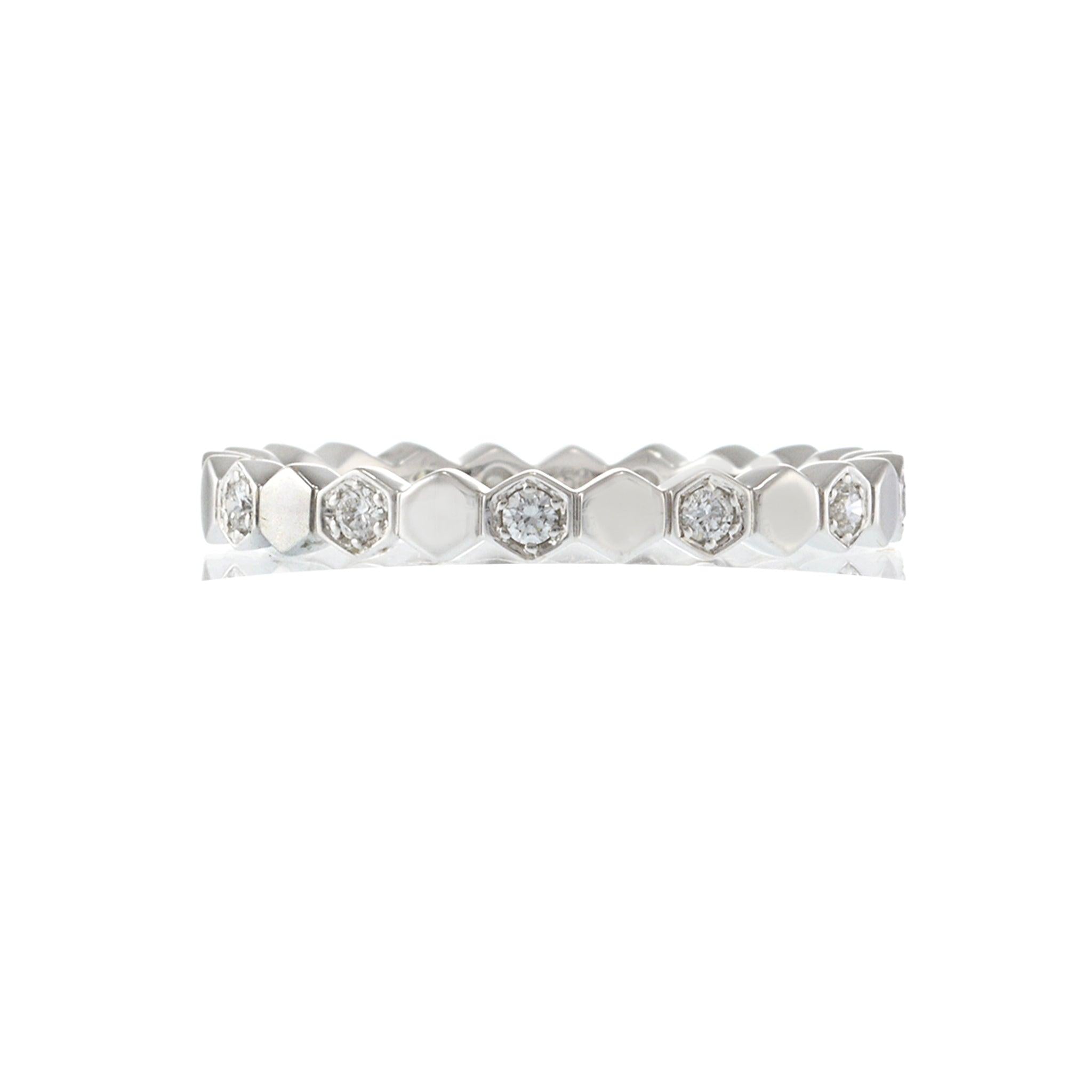 18KT White Gold Diamond Octagon Eternity Band