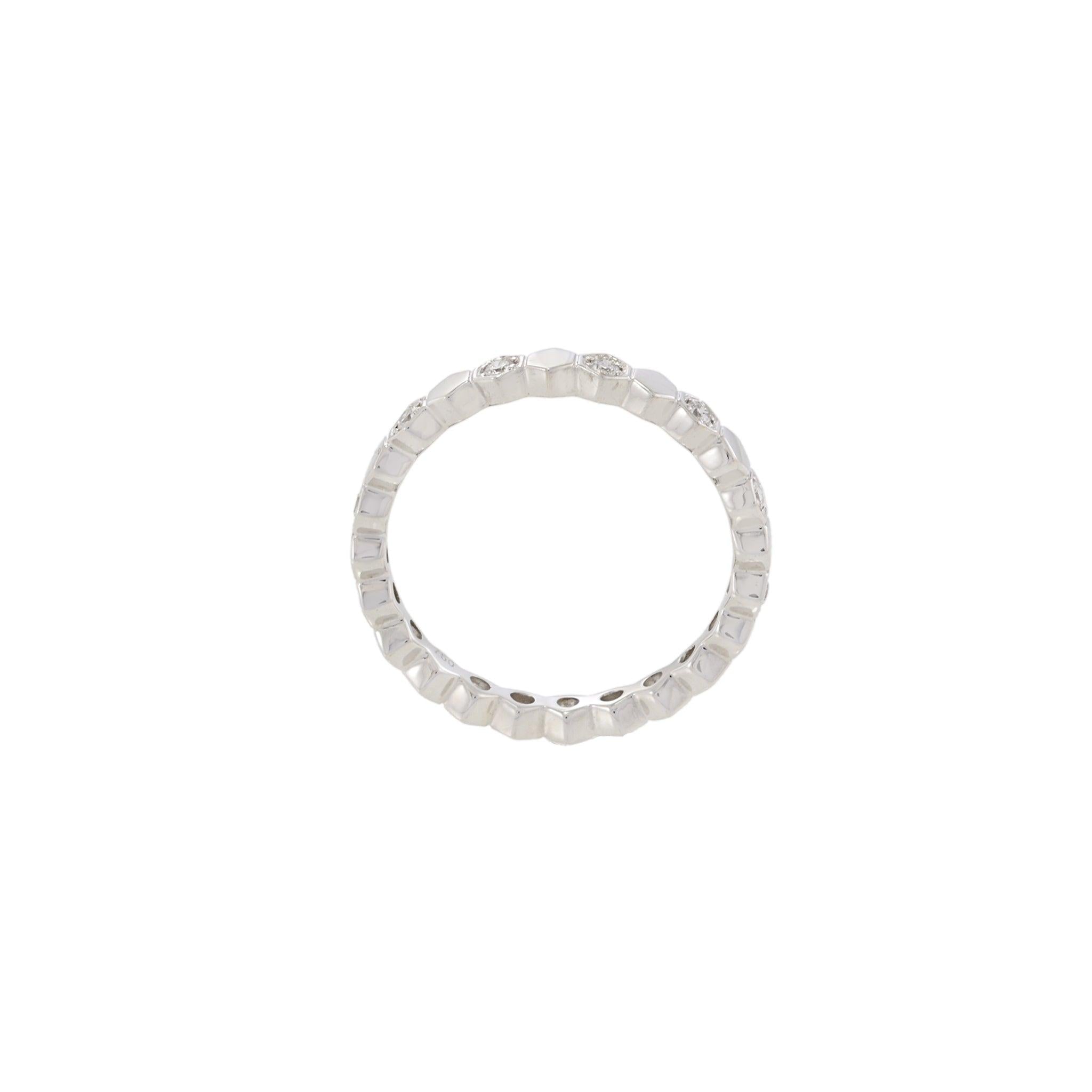 18KT White Gold Diamond Octagon Eternity Band