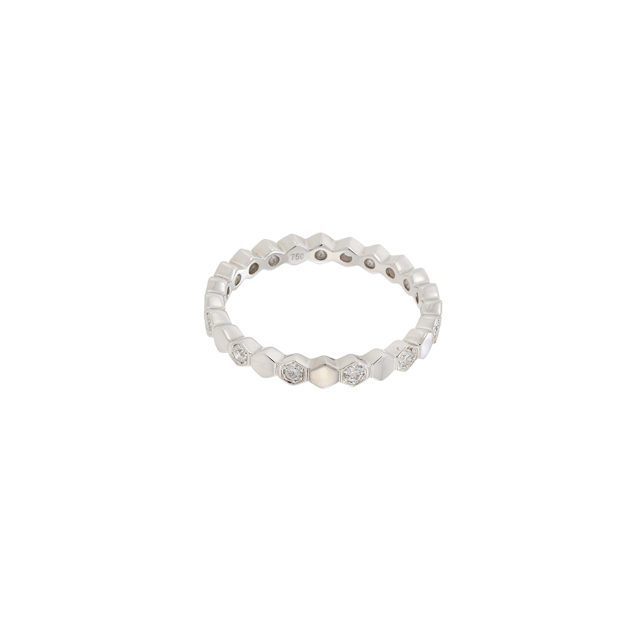 18KT White Gold Diamond Octagon Eternity Band