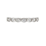 18KT White Gold Diamond Band with Filigree Detailing