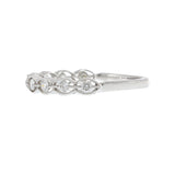 18KT White Gold Diamond Band with Filigree Detailing